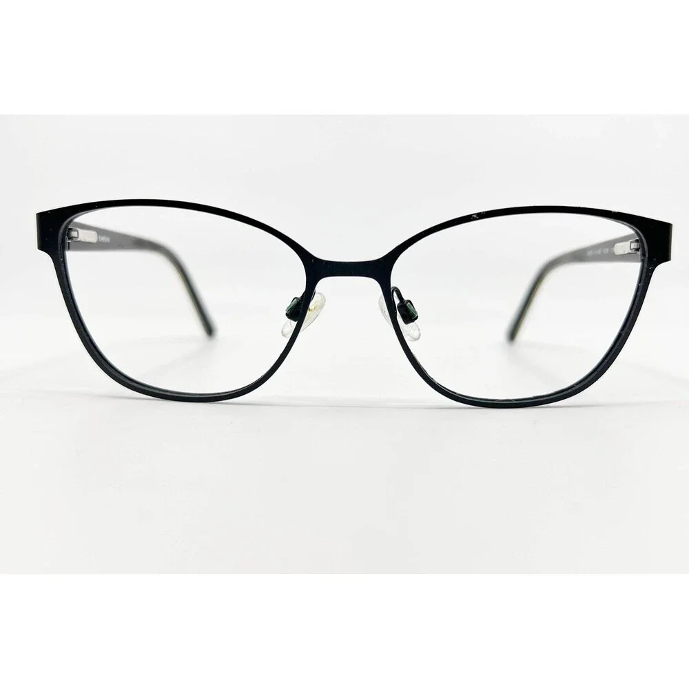 Bebe Eyeglasses Womens Black Floral Cat Eye BB5157 52-16-135